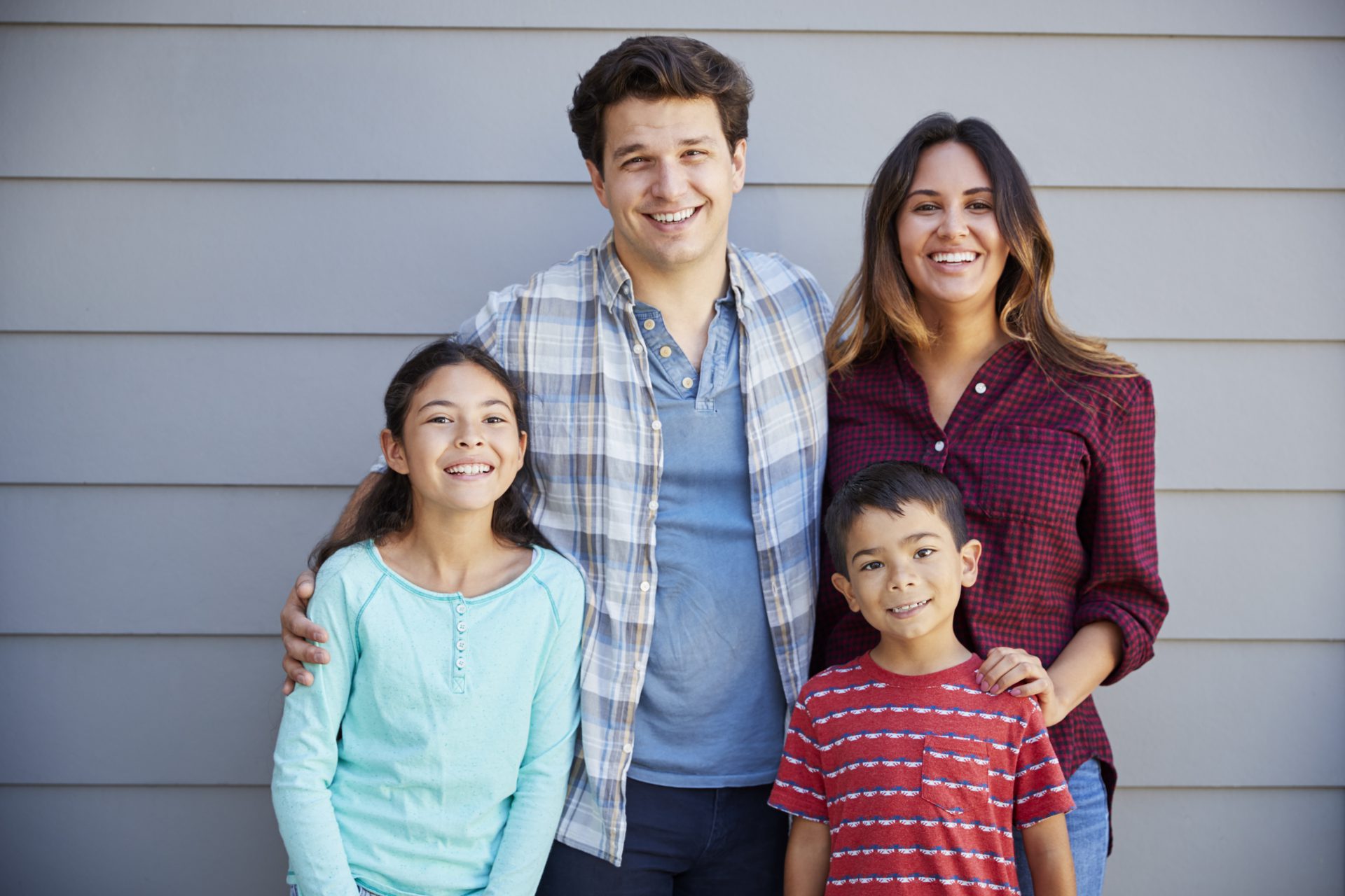 Family buying their first home